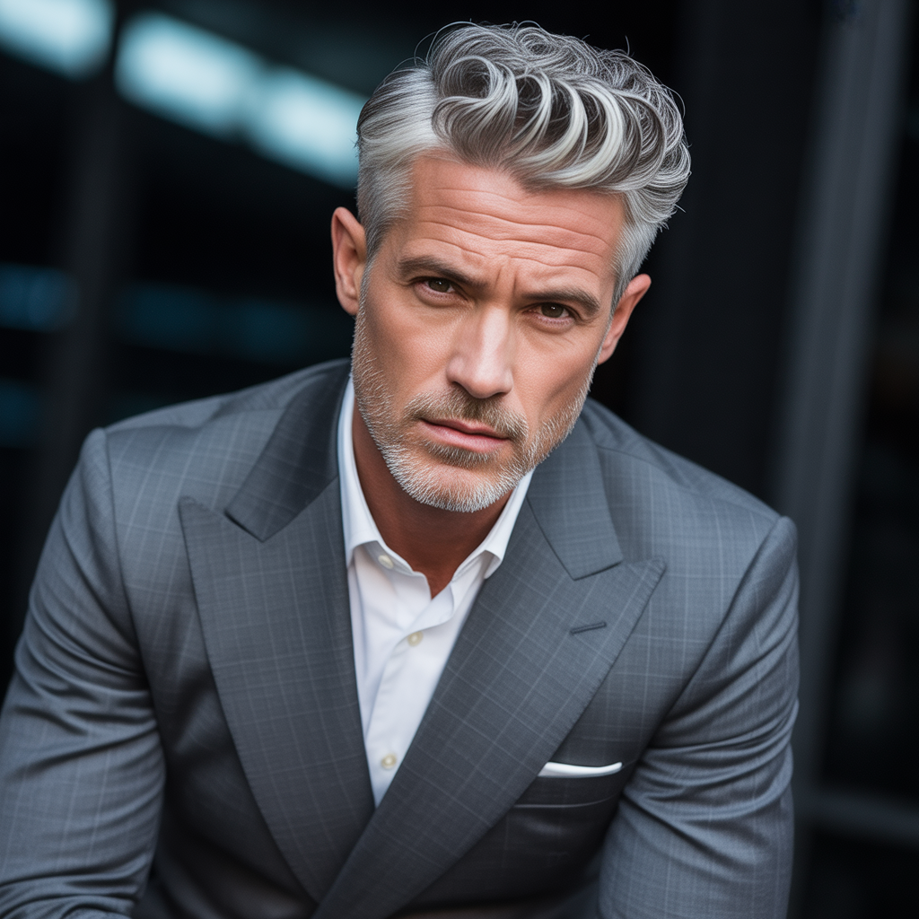 gray hairstyles men
