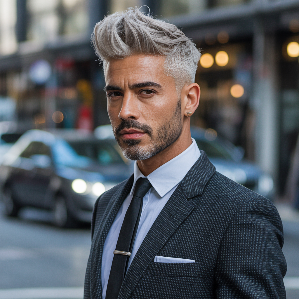 gray hairstyles men