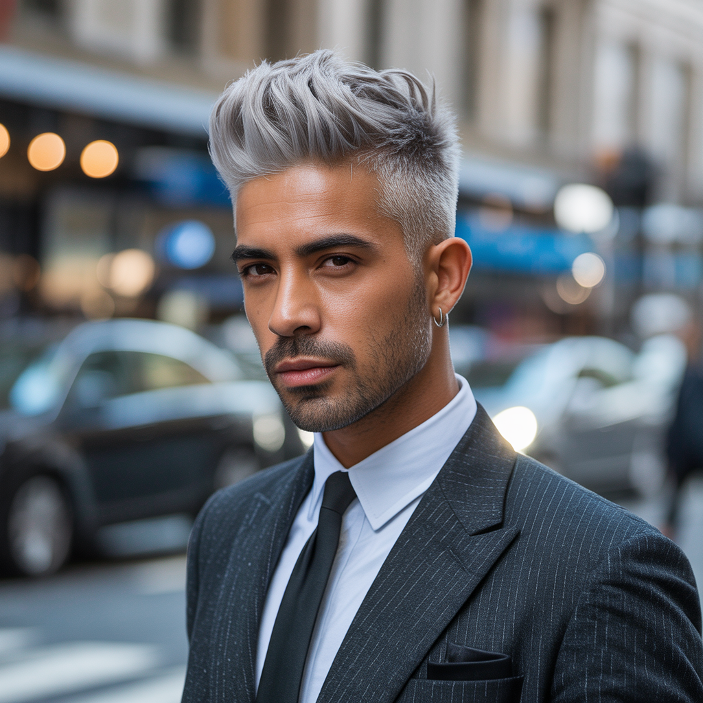 gray hairstyles men