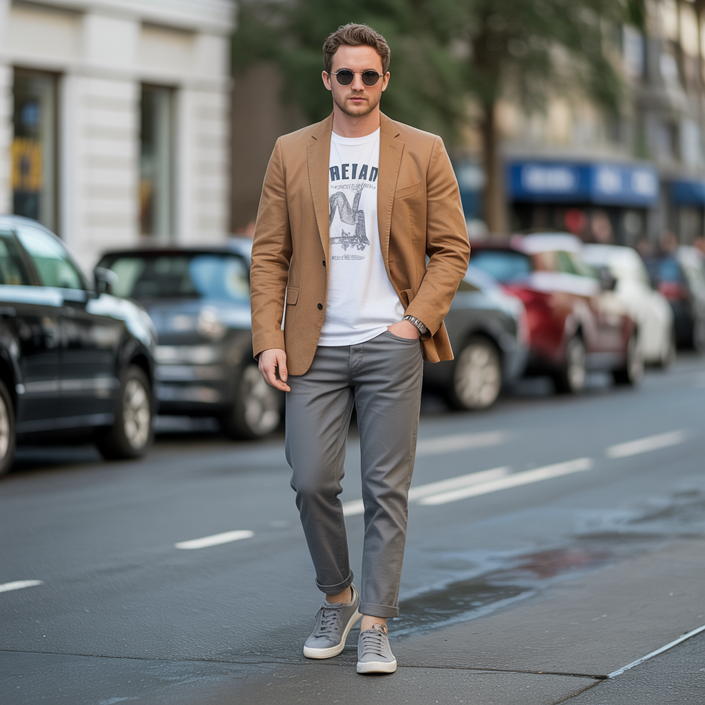 gray jeans outfits for men