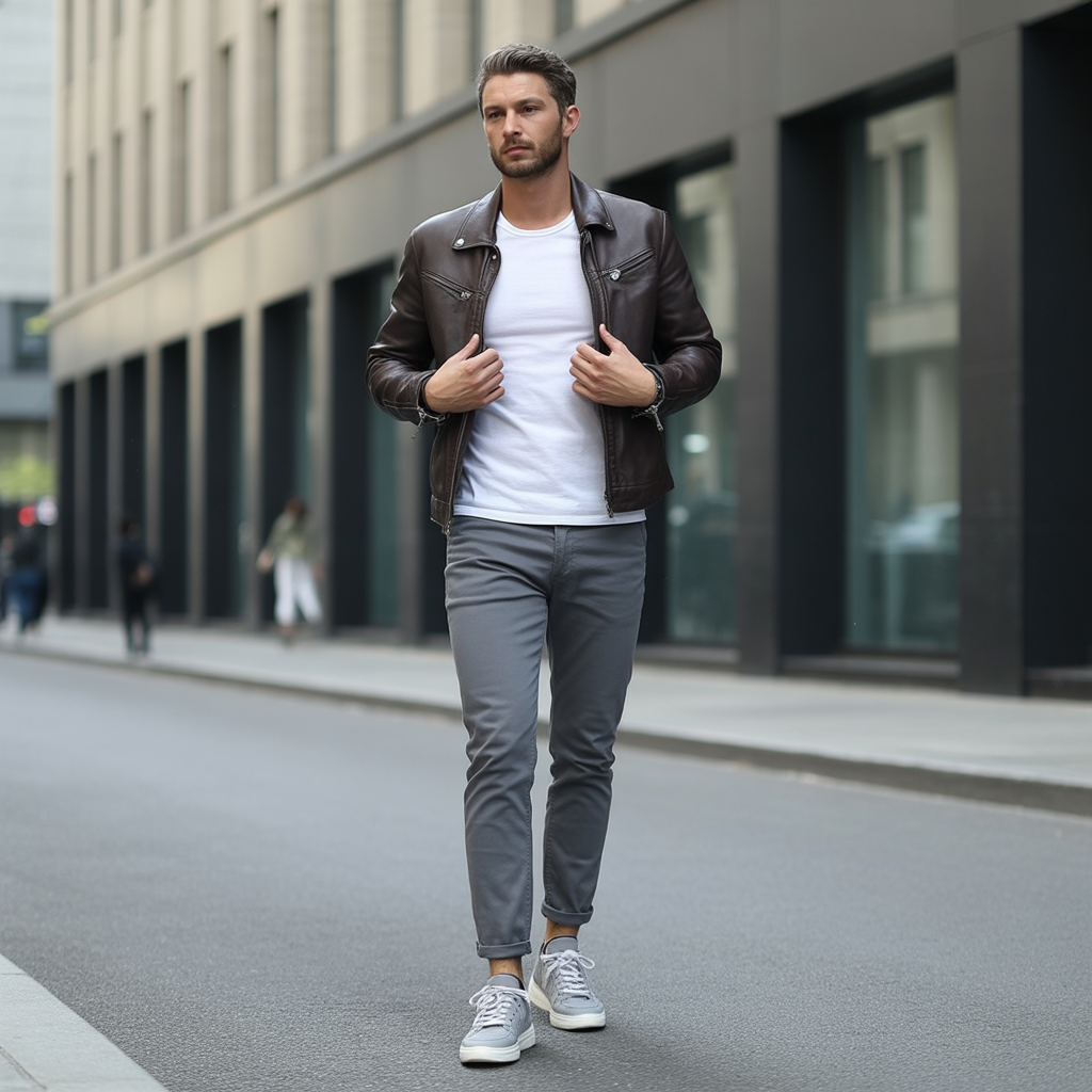 gray jeans outfits for men