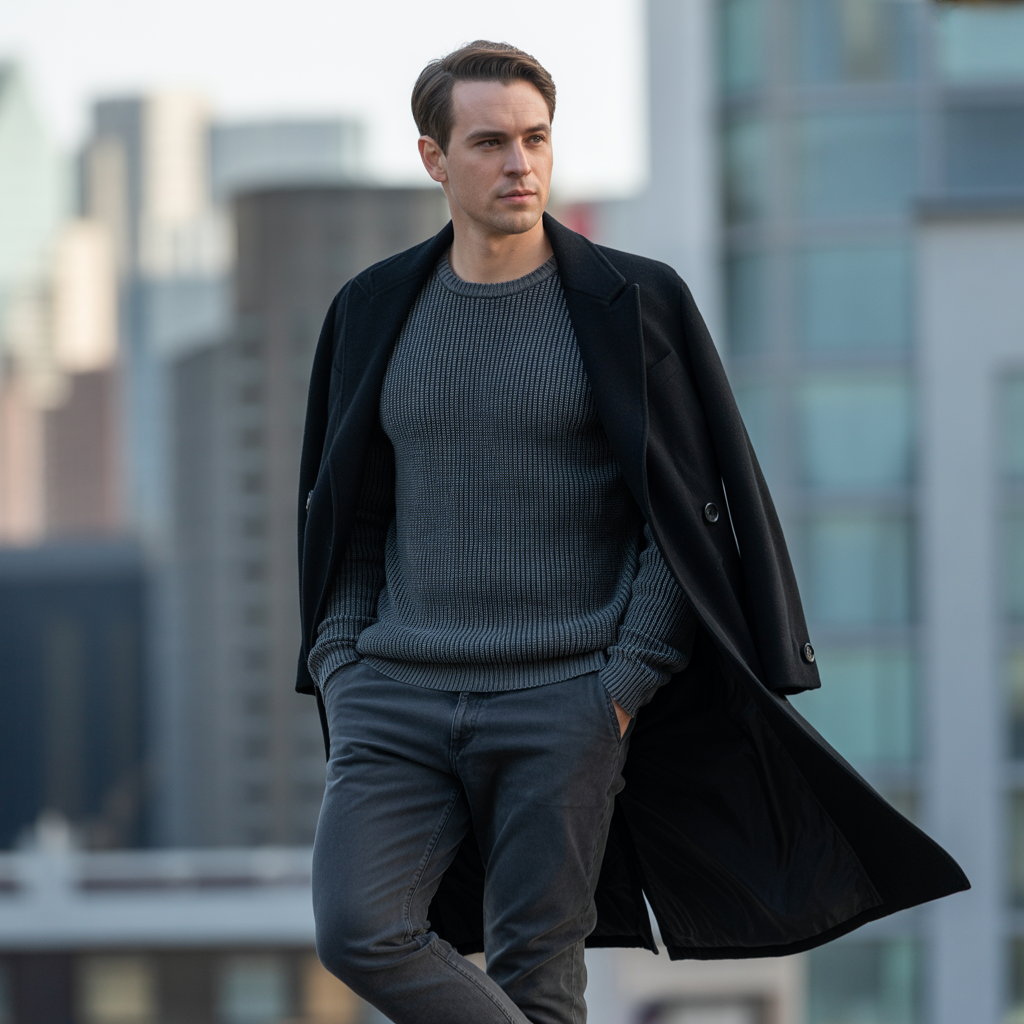 gray jeans outfits for men