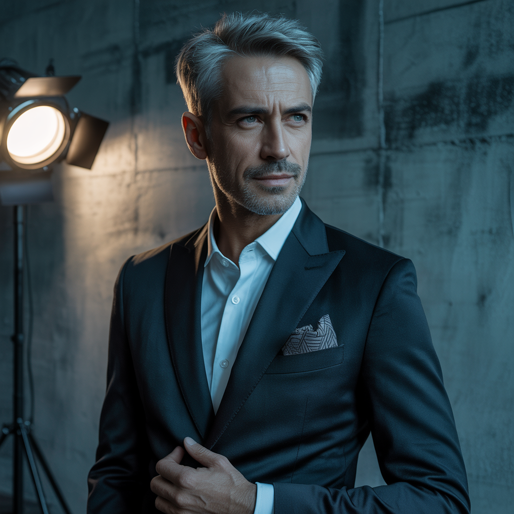 gray short hair men