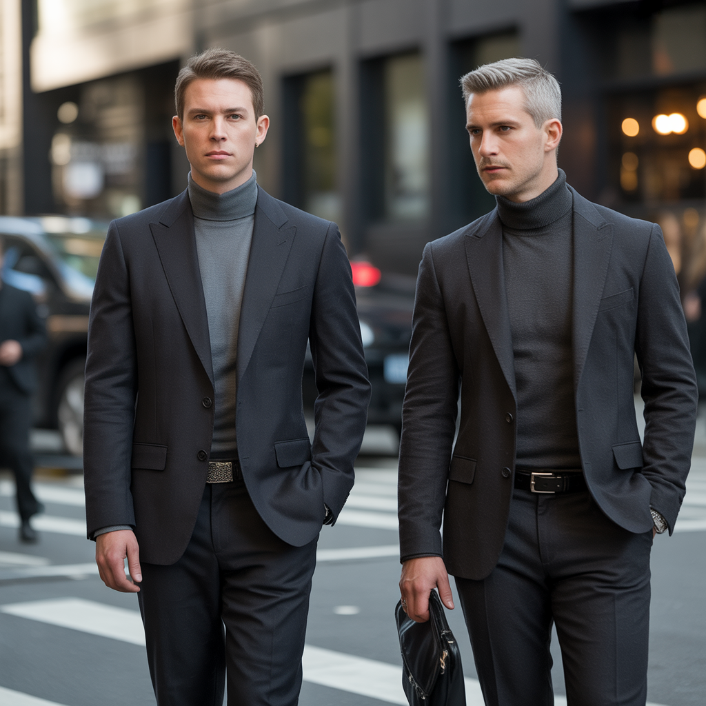gray short hair men