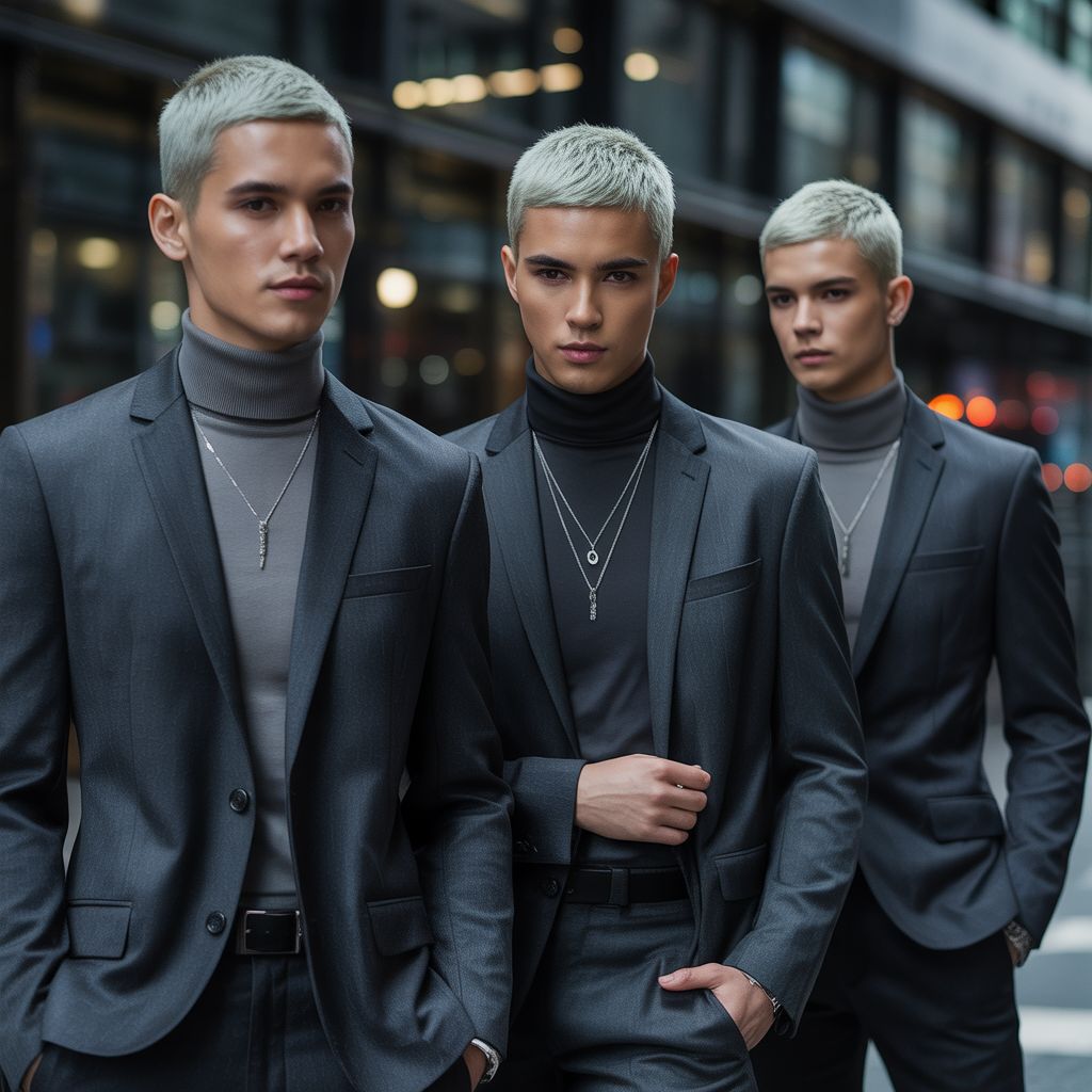 gray short hair men