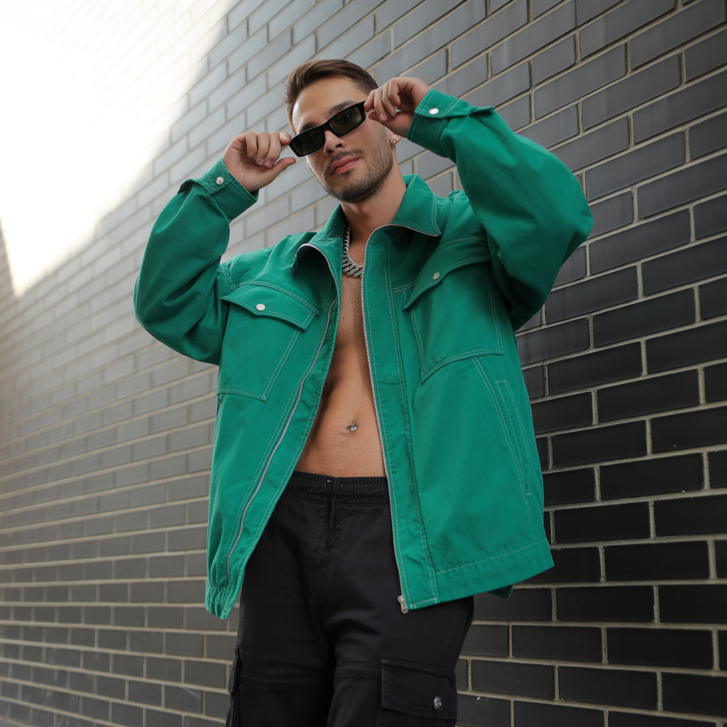 green outfit men