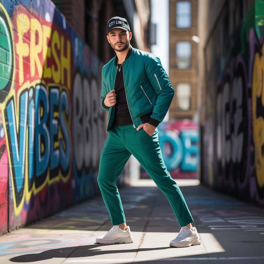 green outfit men