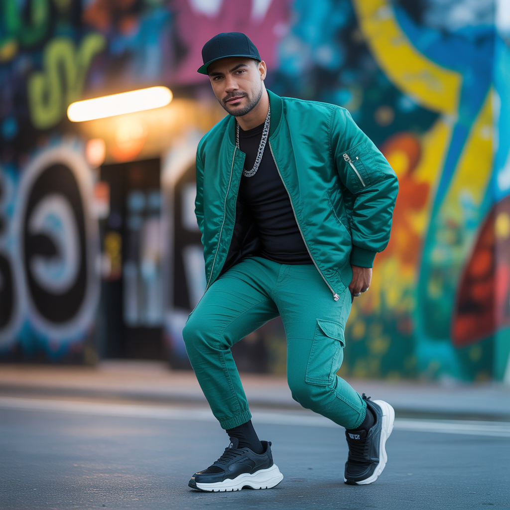 green outfit men