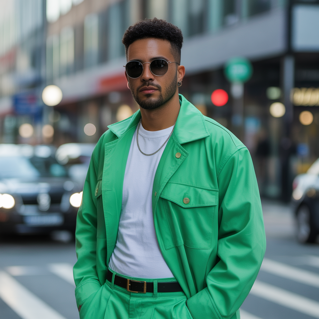 green outfit men