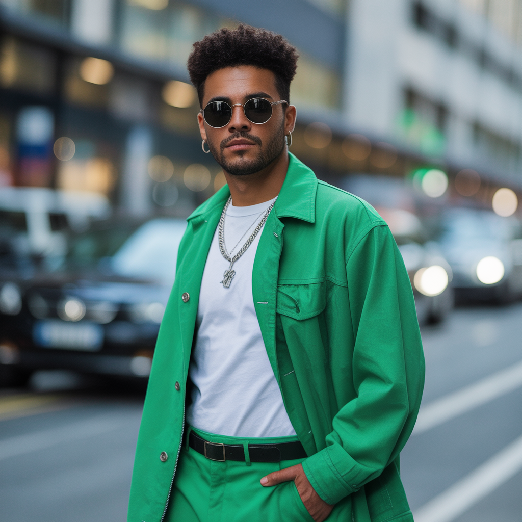 green outfit men