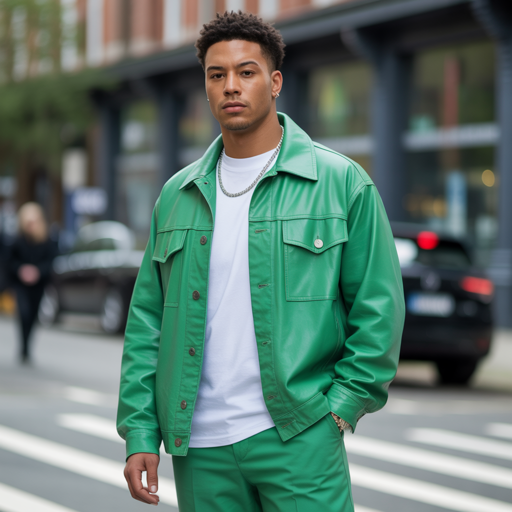 green outfit men
