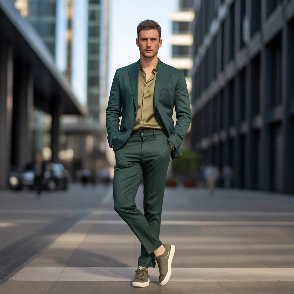 green outfit men