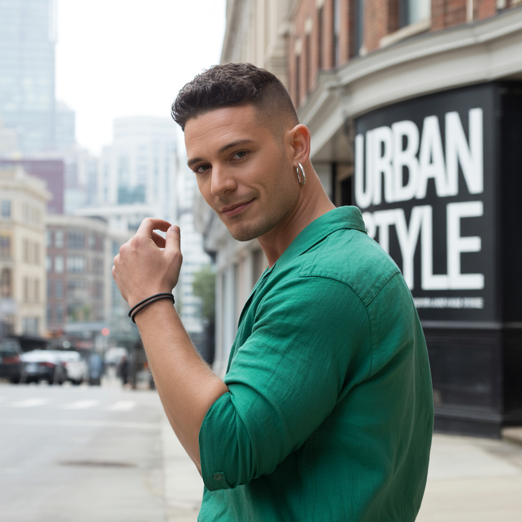 green shirt outfit men