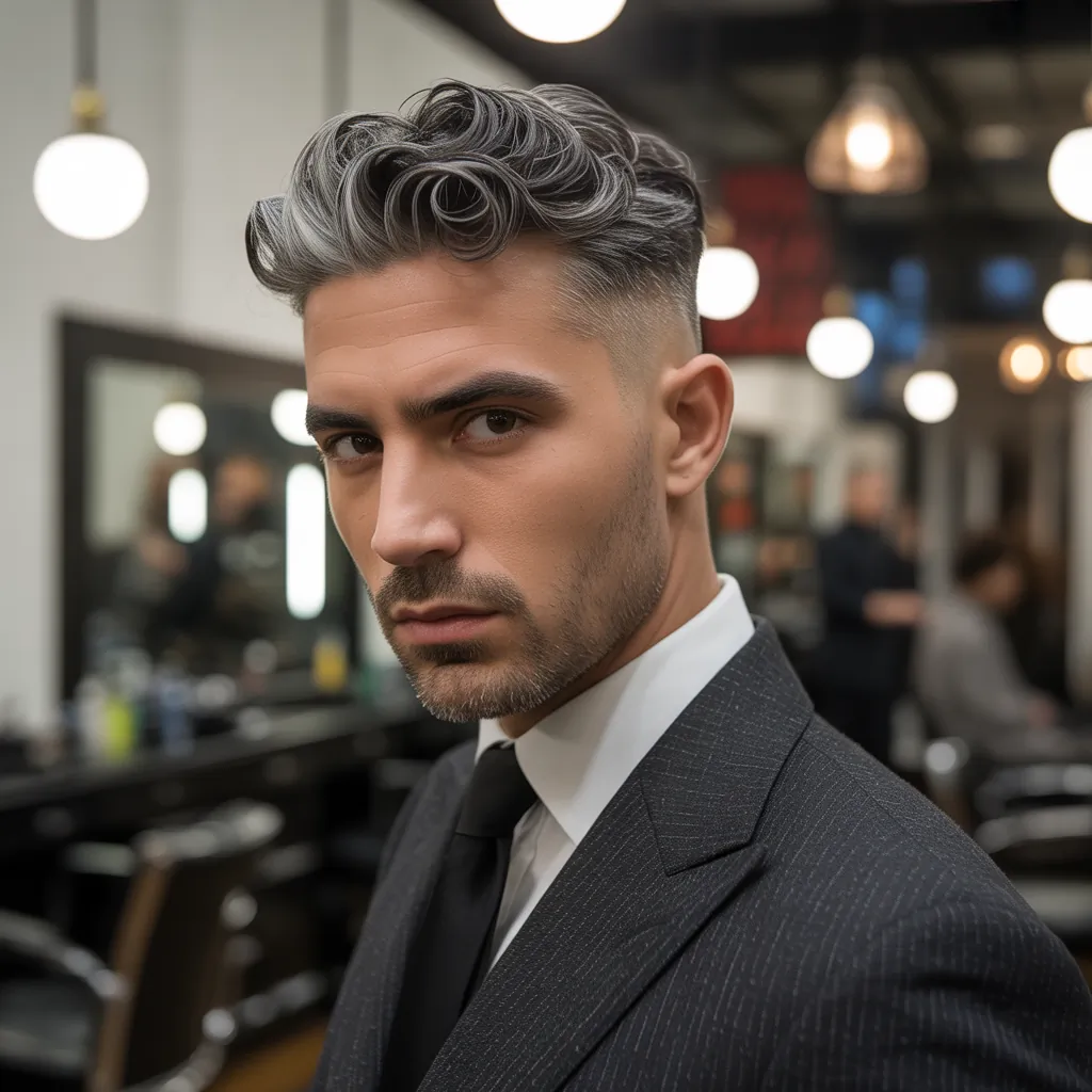 grey blending dark hair