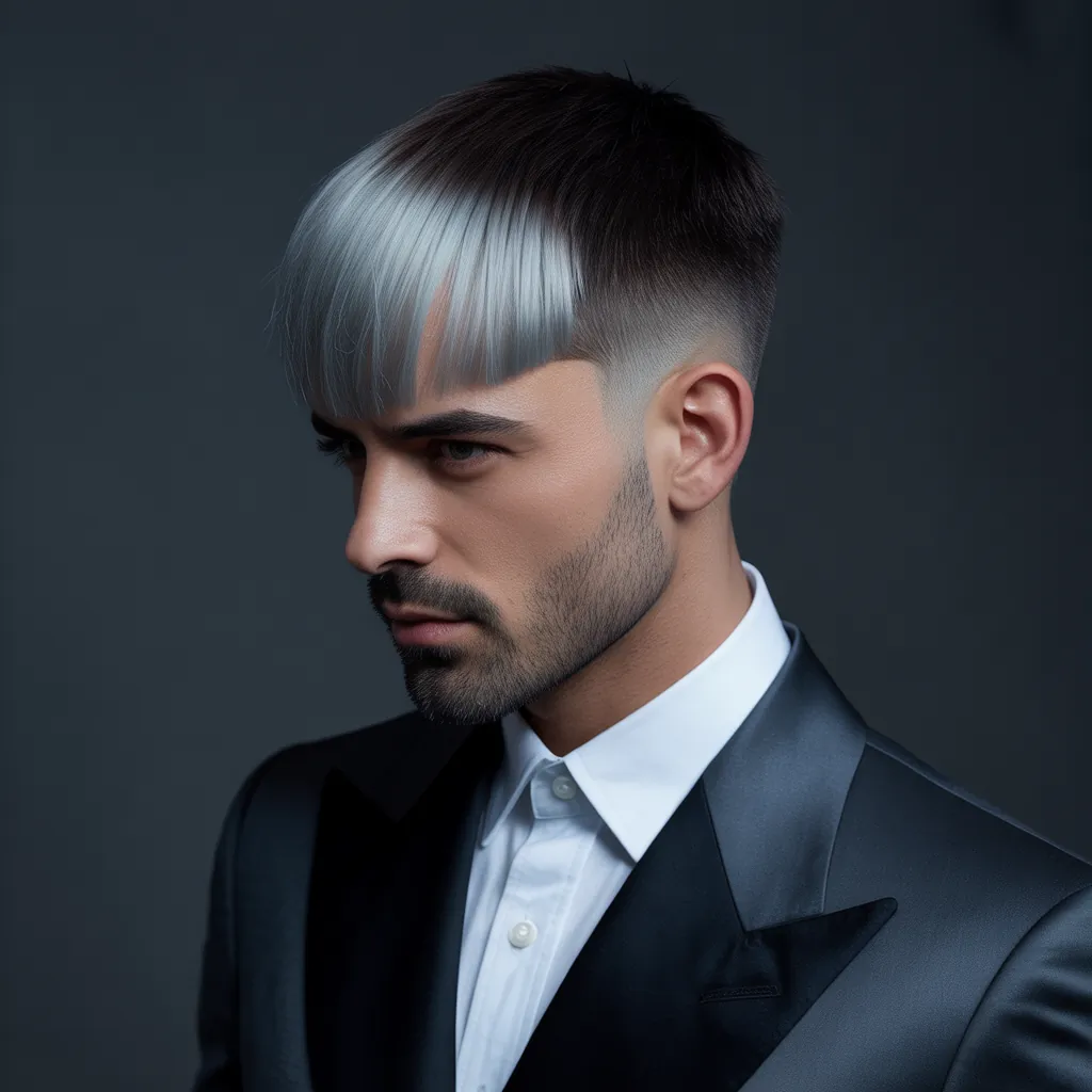 grey blending dark hair