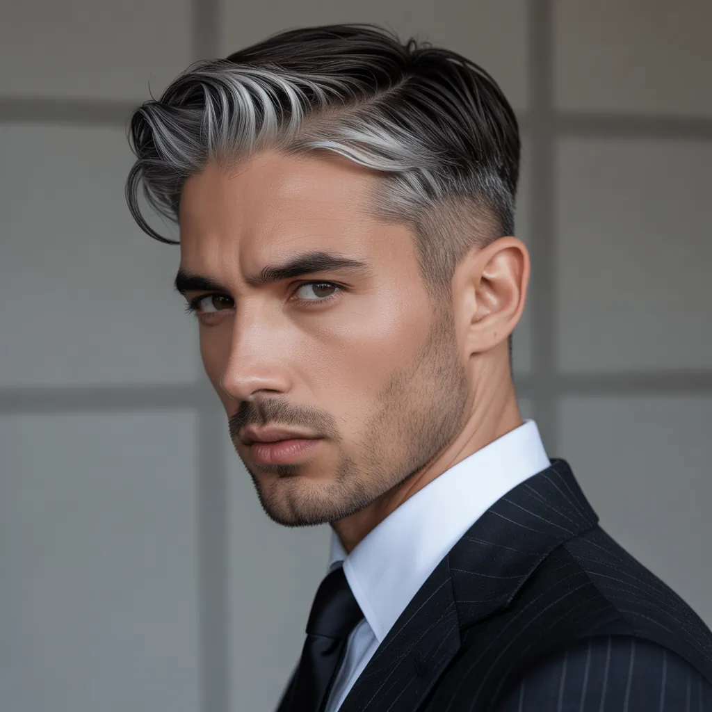 grey blending dark hair