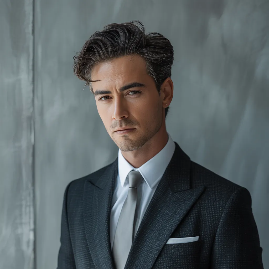 grey blending dark hair