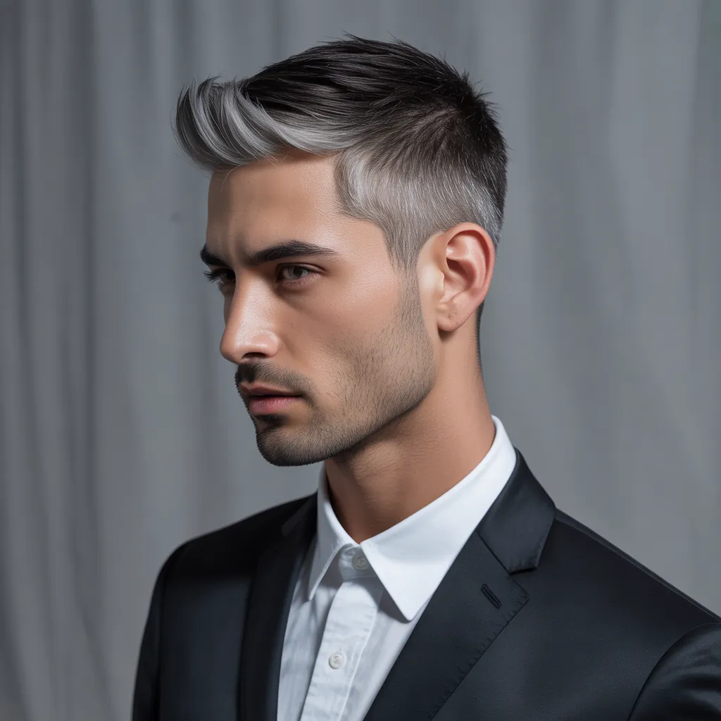 grey blending dark hair