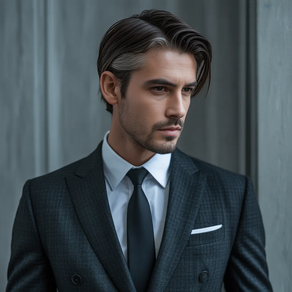 grey blending dark hair