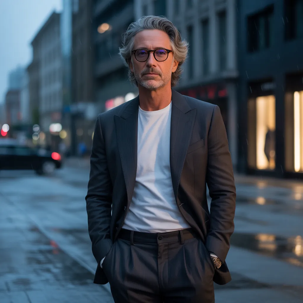 grey blending dark hair