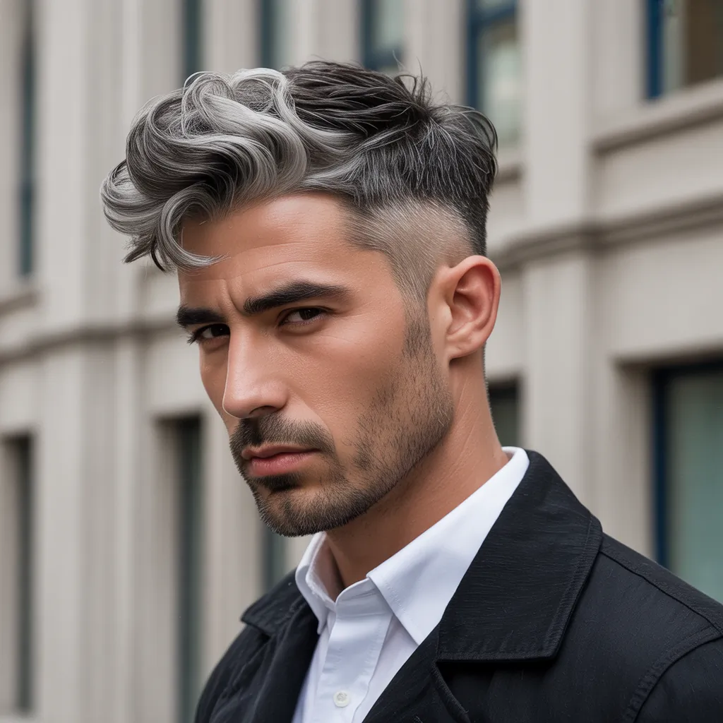 grey blending dark hair