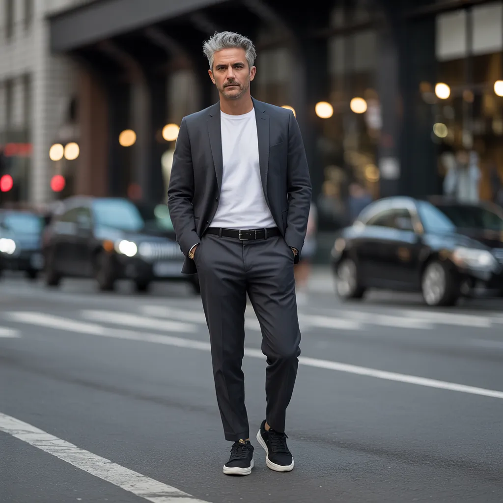 grey blending dark hair