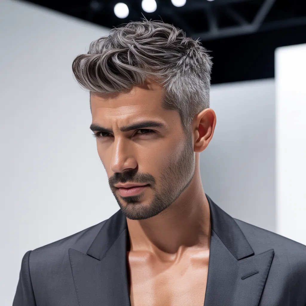 grey blending dark hair