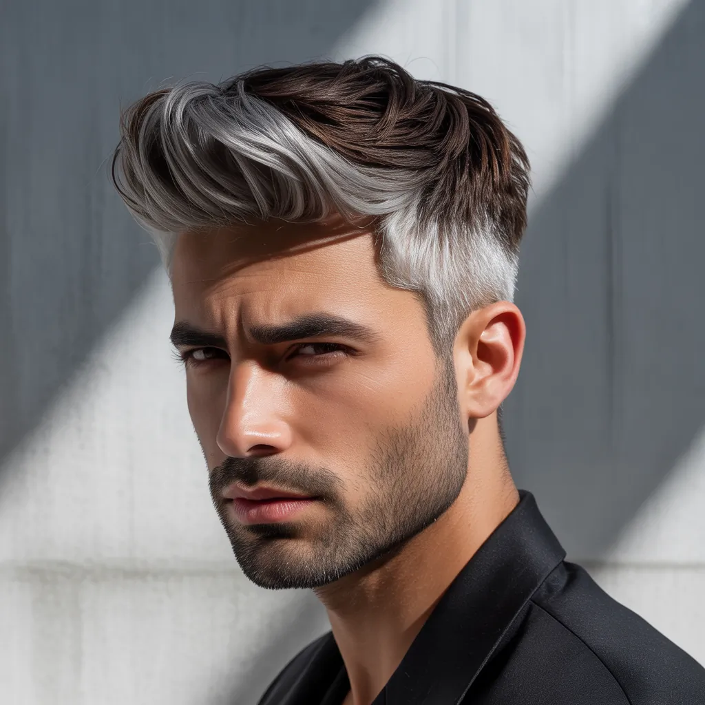 grey blending dark hair