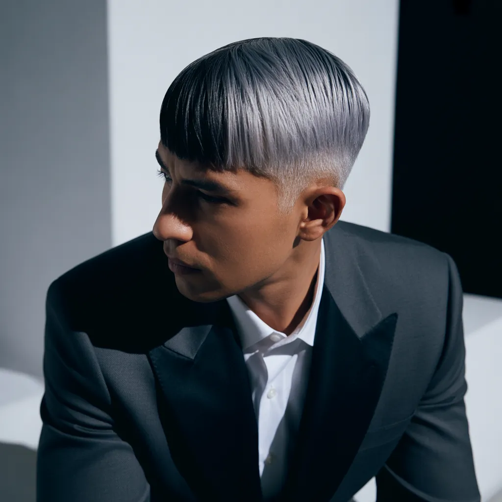 grey blending dark hair