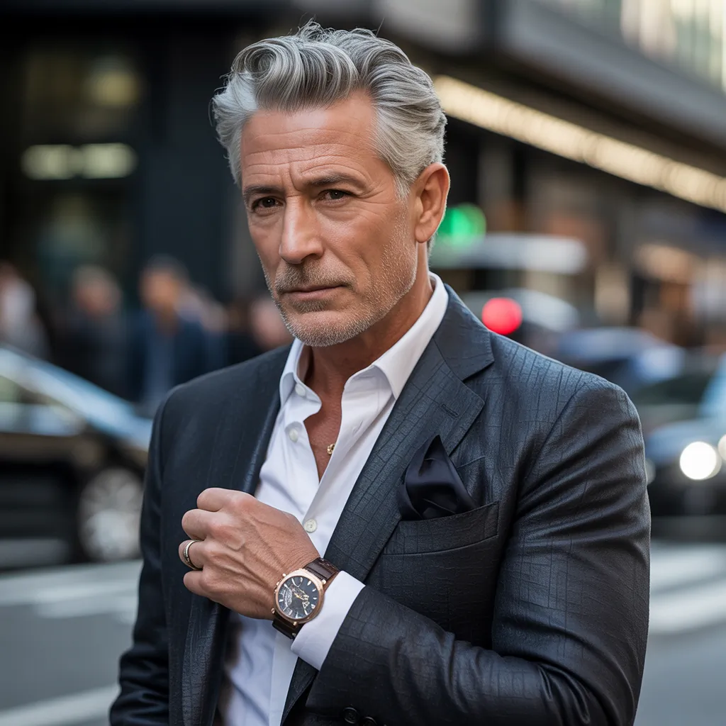 grey hair men over 50 styles
