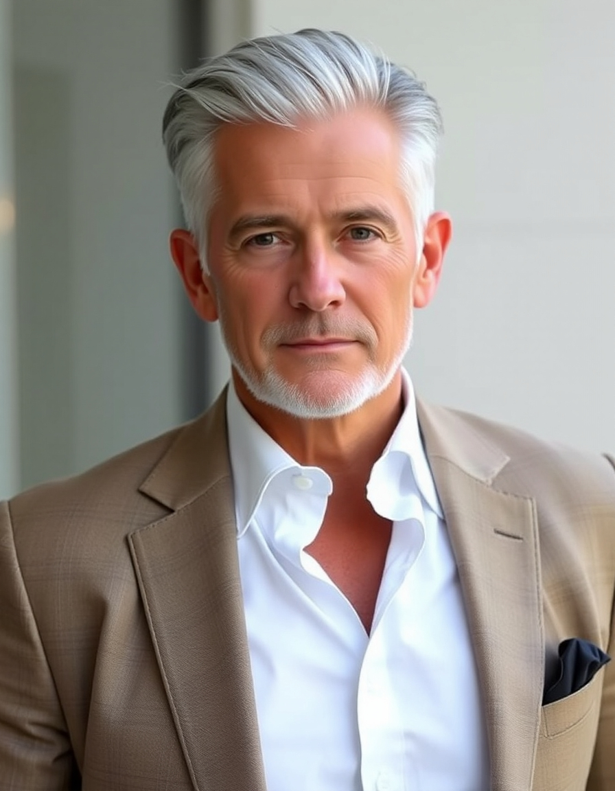 grey hair men over 50 styles