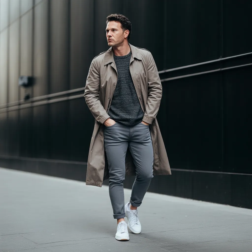 grey jeans outfit men
