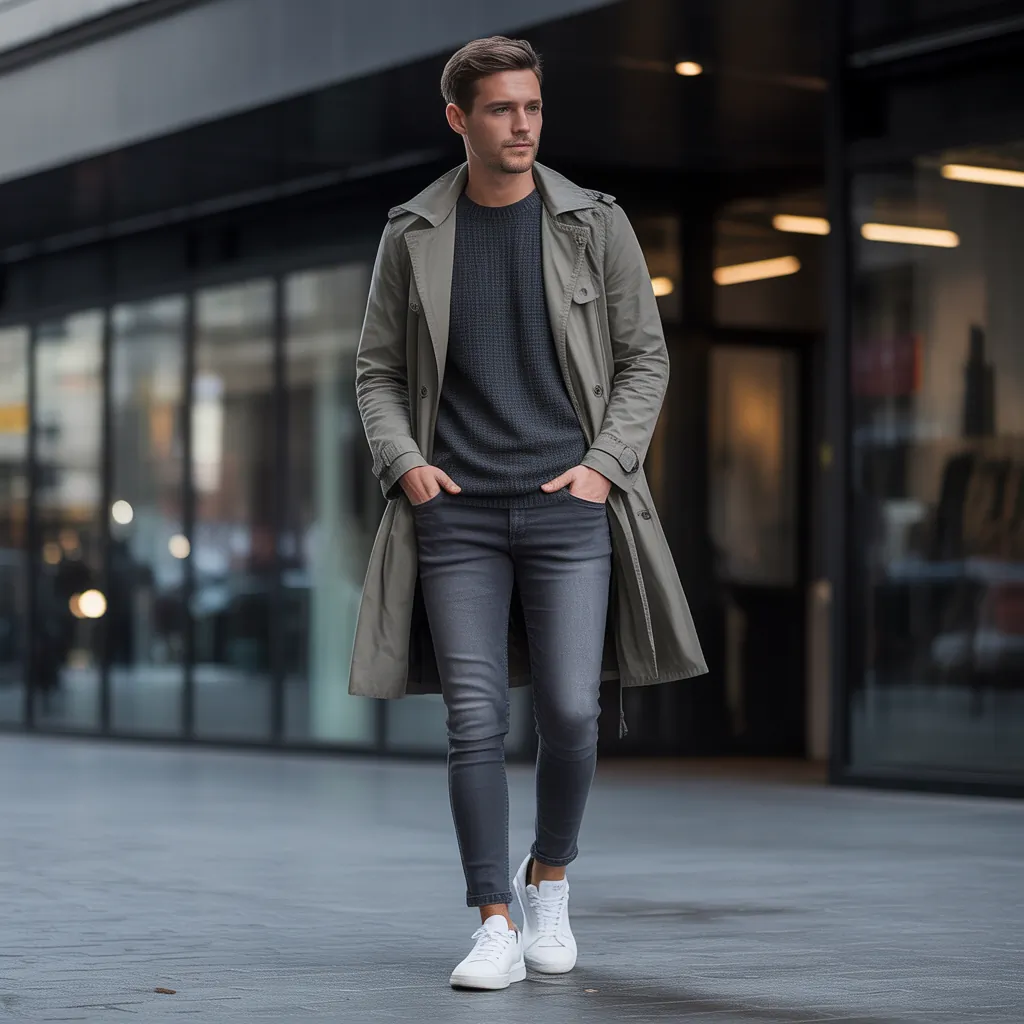 grey jeans outfit men