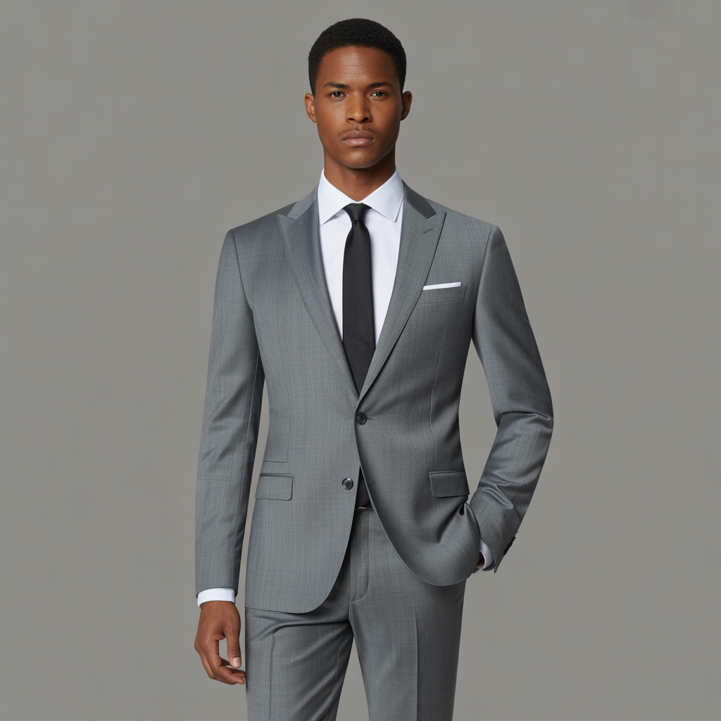 grey suit