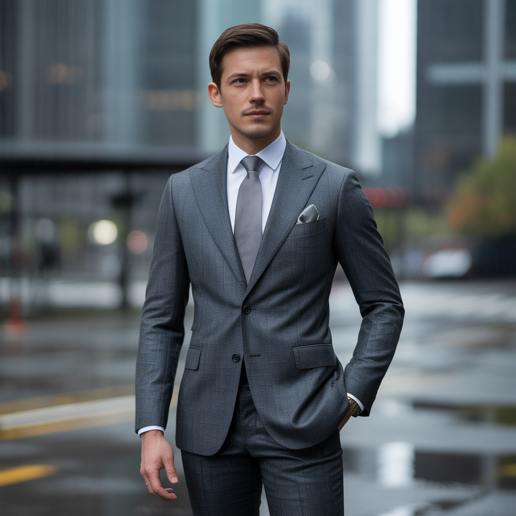 grey suit