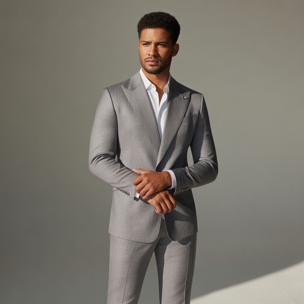 grey suit