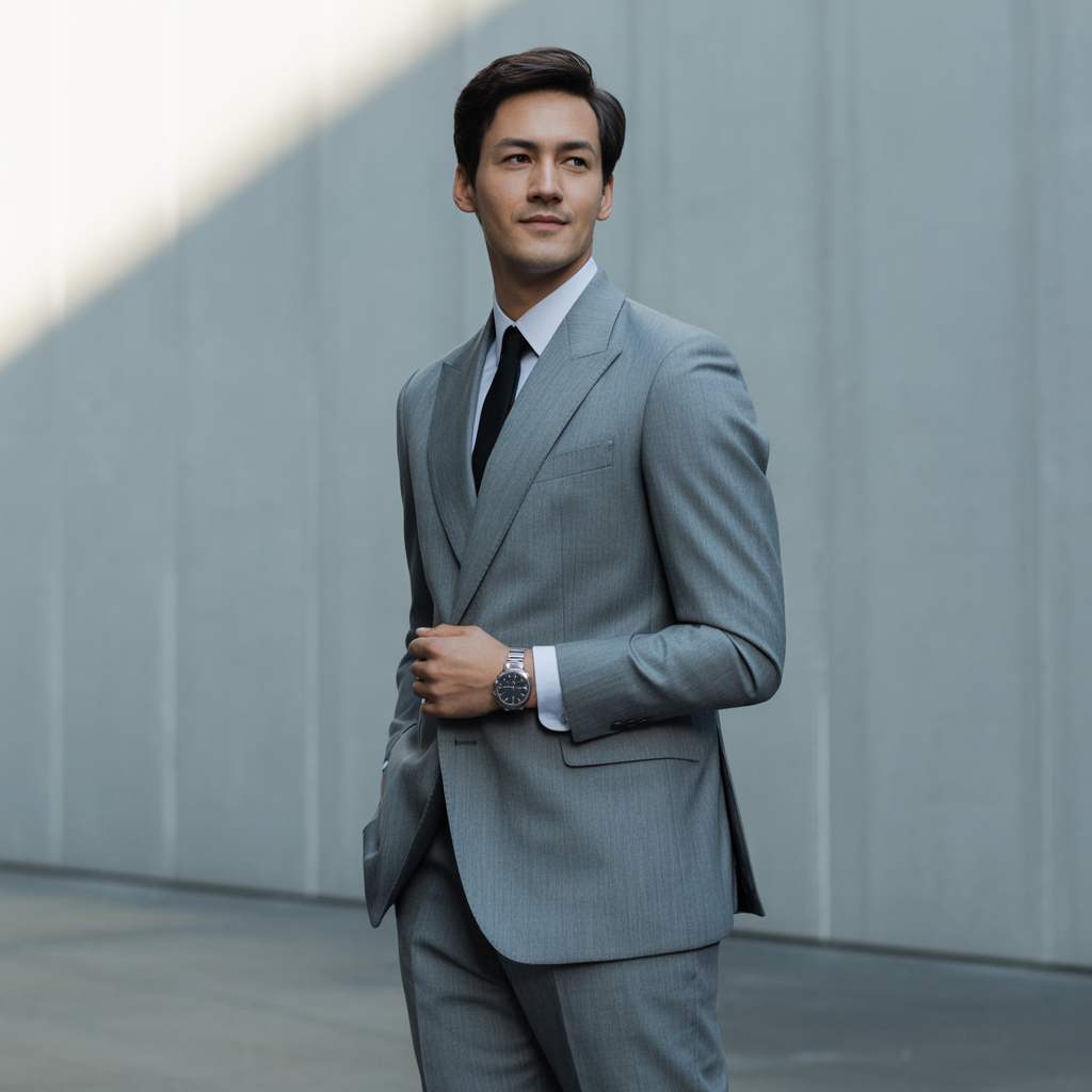 grey suit