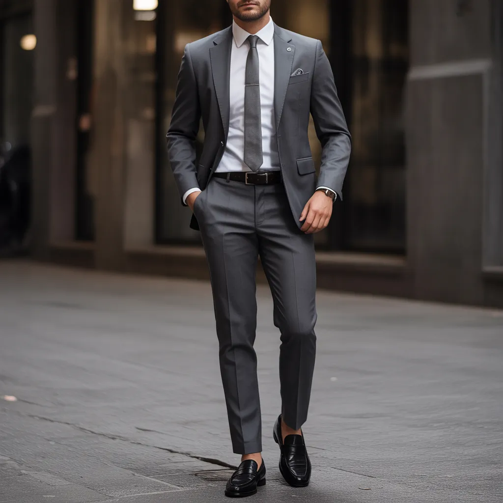 grey suit