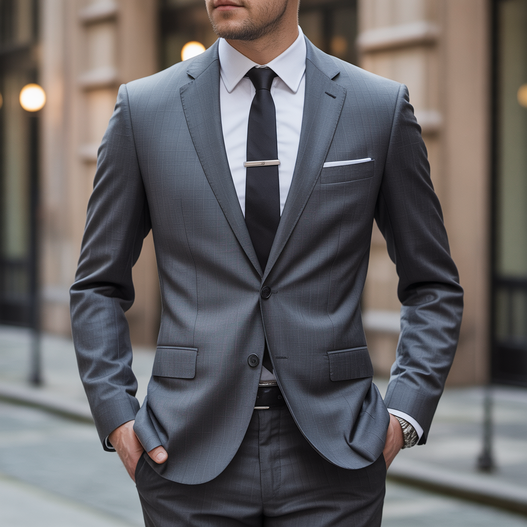 grey suit