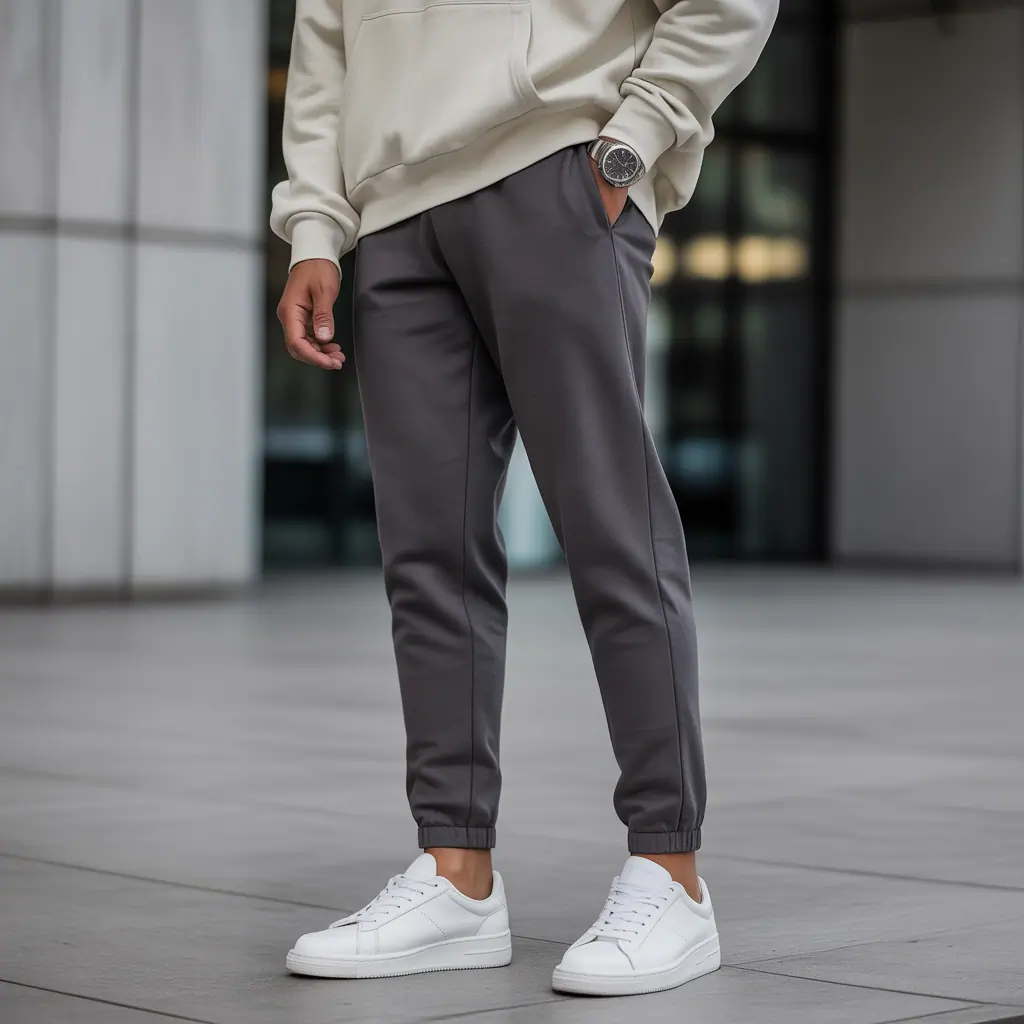 grey sweatpants outfit men