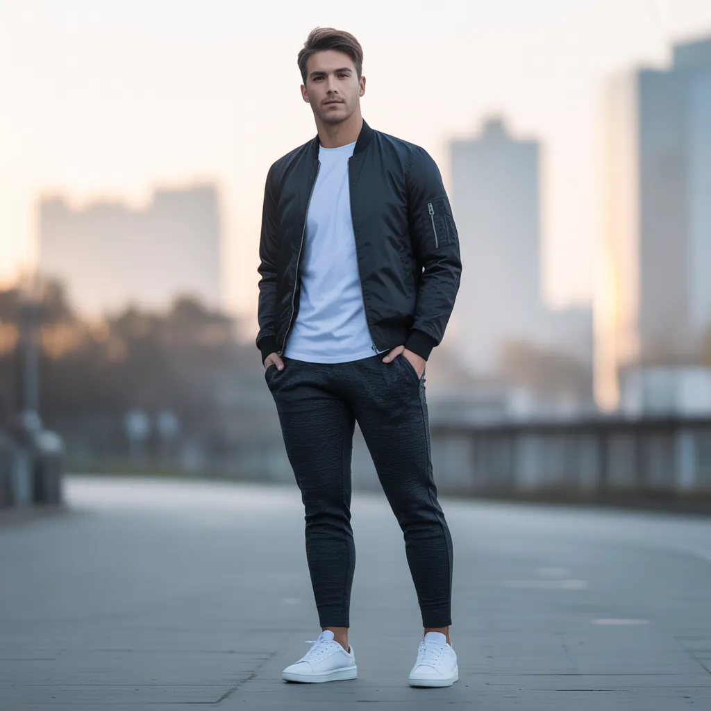 grey sweatpants outfit men