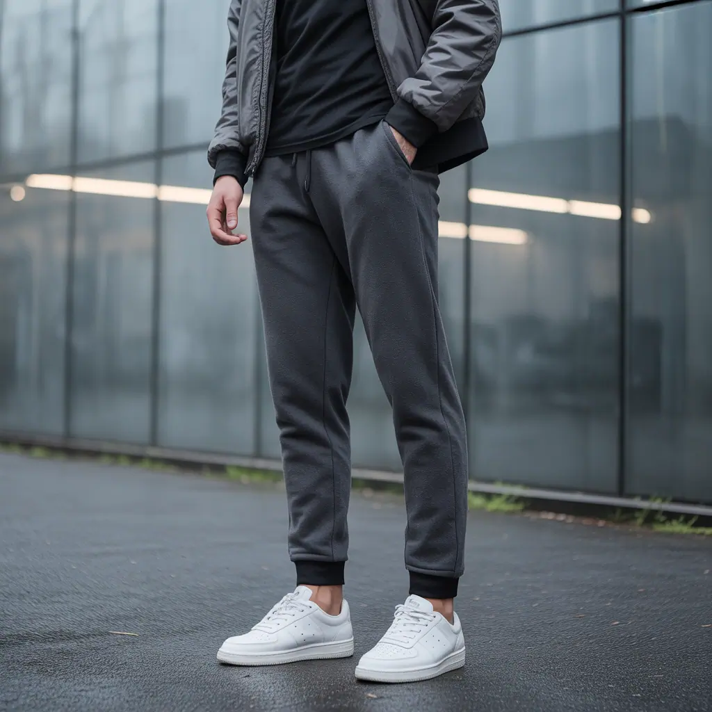 grey sweatpants outfit men