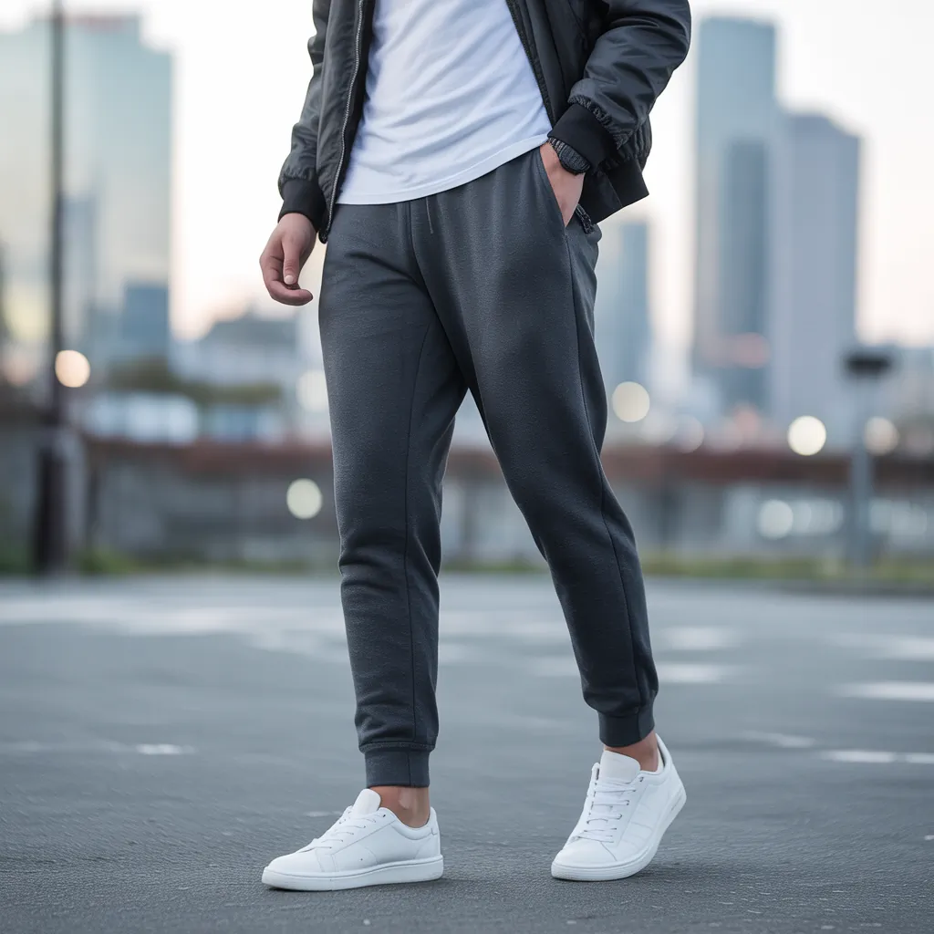 grey sweatpants outfit men