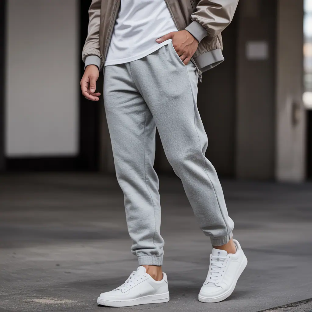 grey sweatpants outfit men
