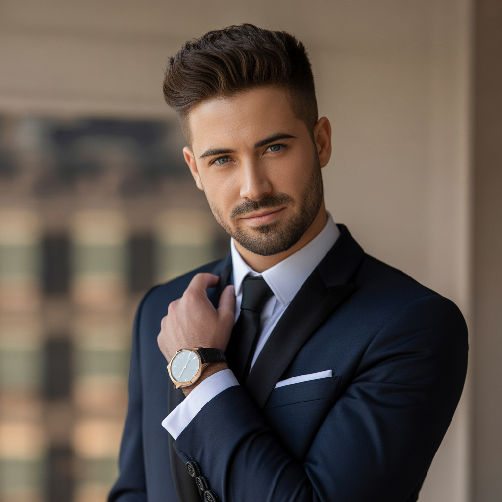 grooms hairstyles with beard