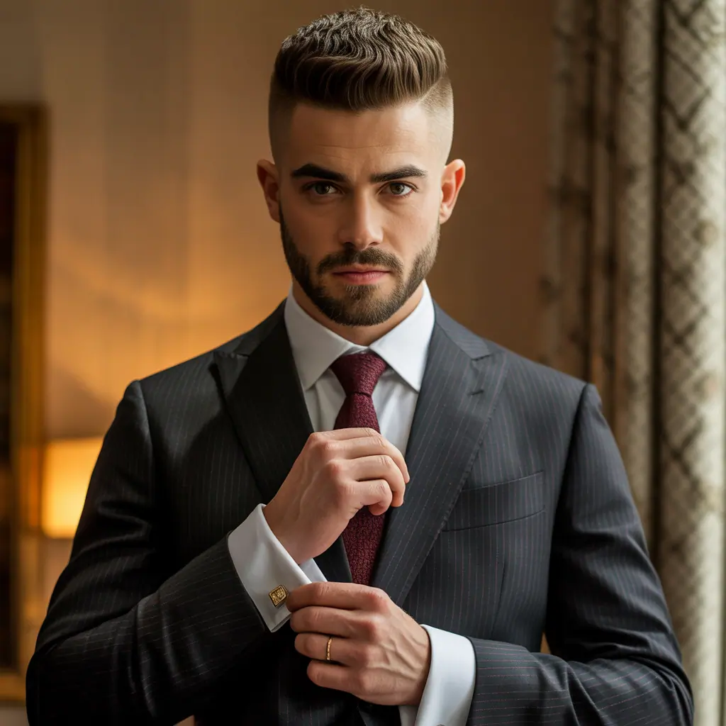 grooms hairstyles with beard