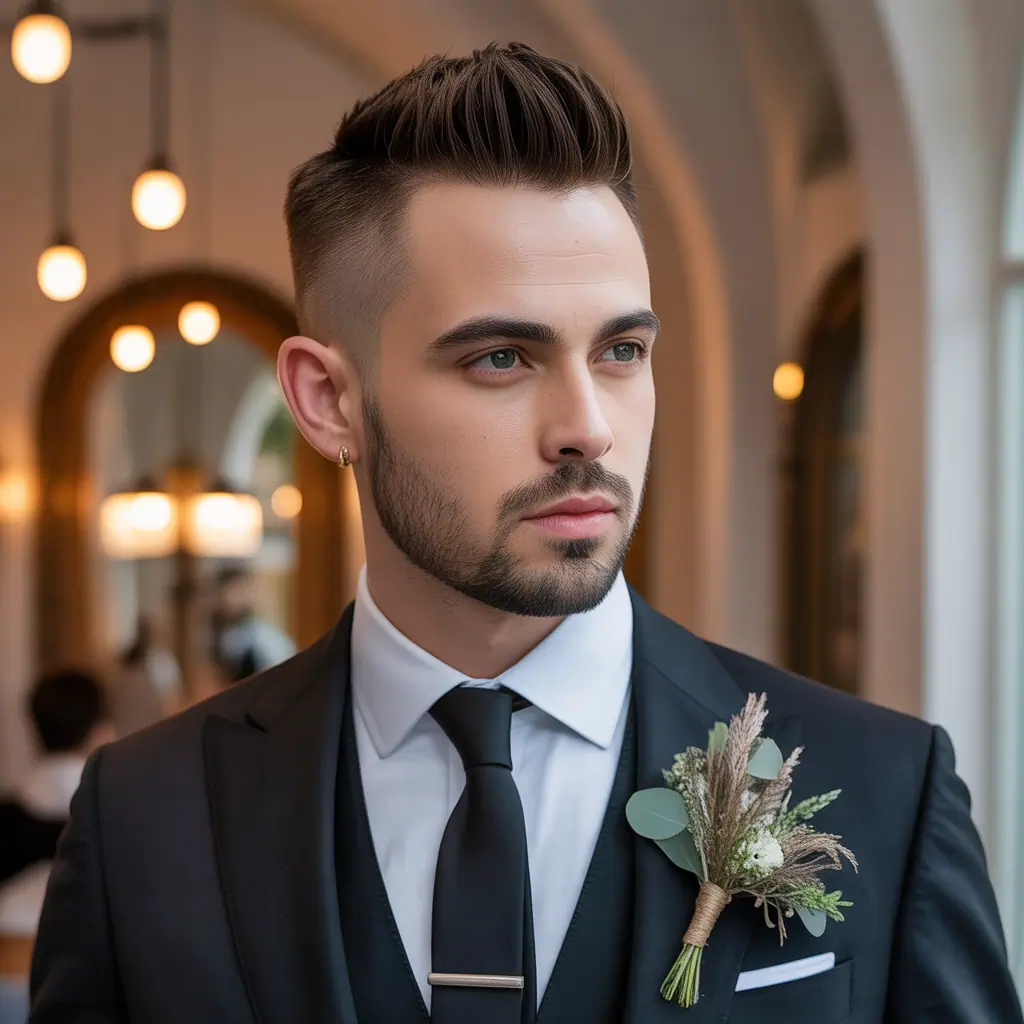 grooms hairstyles with beard