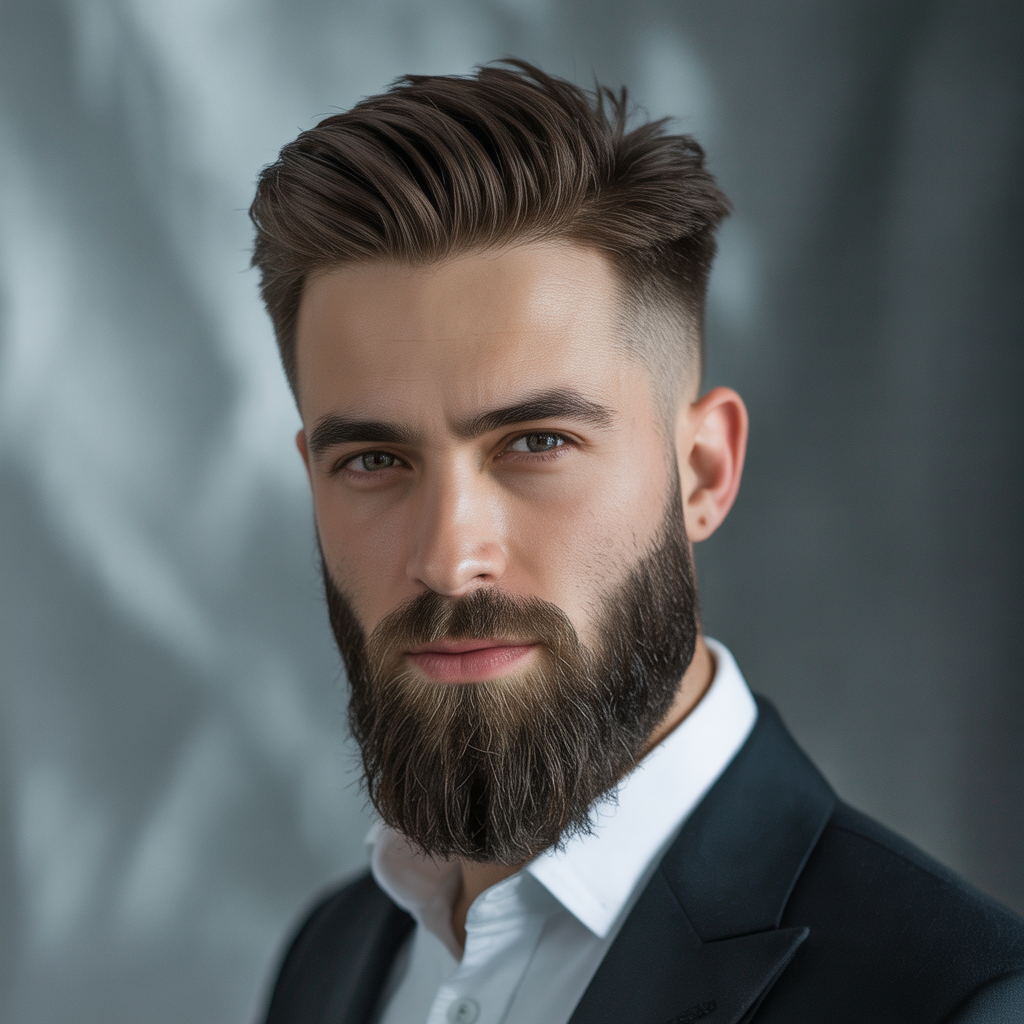 grooms hairstyles with beard