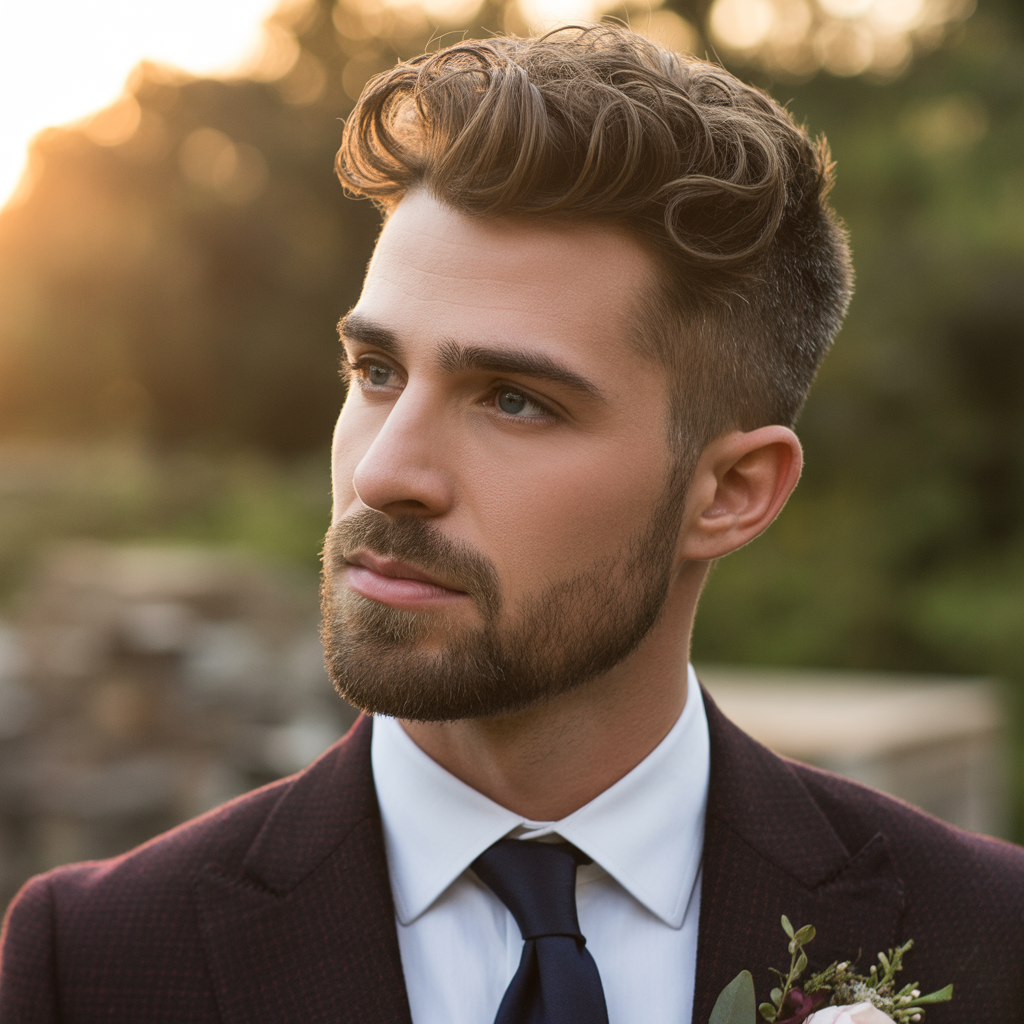 grooms hairstyles with beard
