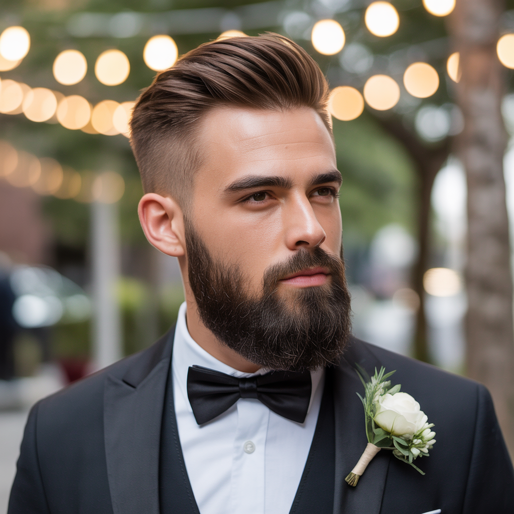 grooms hairstyles with beard
